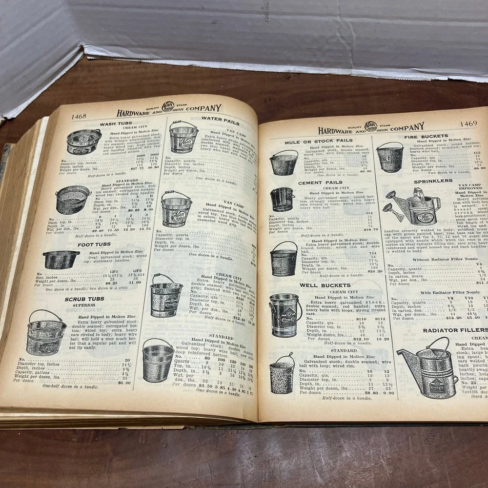 Van Camp General Hardware Catalogue No 933 1930s Indianapolis NRA Era Hardcover